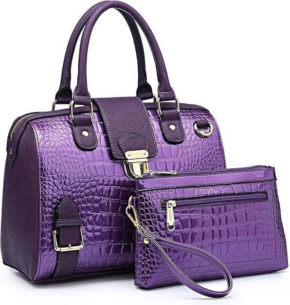 Dasein Women Barrel Handbags Purses Fashion Satchel Bags Top Handle Shoulder Bags Vegan Leather Work Bag