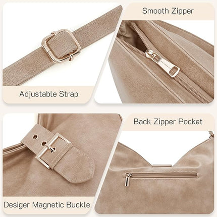 Missnine Hobo Bags for Women Vegan Leather Shoulder Tote Purses and Handbags Large Trendy Crossbody Bag