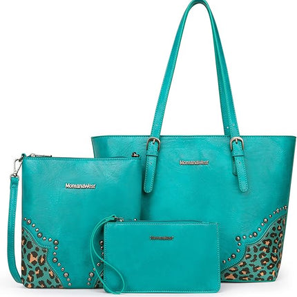 Montana West Purses for Women Tote Bag 3Pcs Set Leopard Print Satchel Handbags