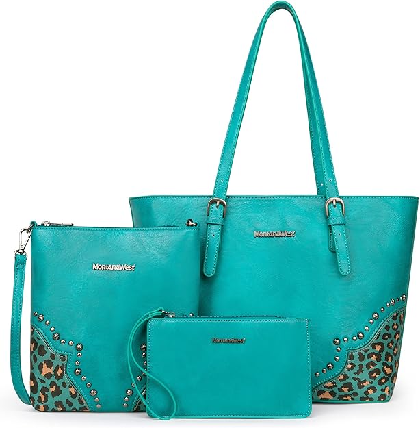 Montana West Purses for Women Tote Bag 3Pcs Set Leopard Print Satchel Handbags