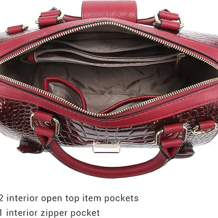 Dasein Women Barrel Handbags Purses Fashion Satchel Bags Top Handle Shoulder Bags Vegan Leather Work Bag