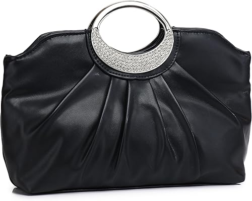 Fashion Clutch Purses Elegant Pleated for Women Formal/Casual, Fashion PU Leather Purse for Prom, Cocktail and Wedding