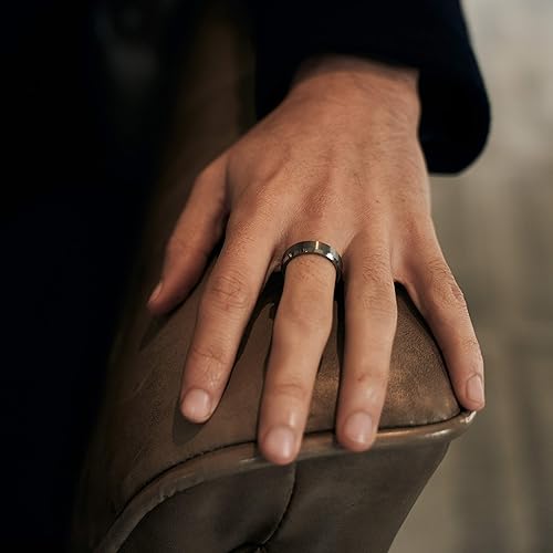 Greenpod 4MM Tungsten Carbide Engagement Ring Brushed Beveled Edge Polished Silver Wedding Band for Men Women Engraved I Love You Always & Forever Size 5-10