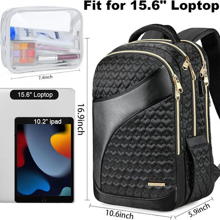 15.6'' Laptop Backpack for Men & Women, Birthday Gifts College Backpack with USB Charging Port, Carry on Backpack for Airplanes