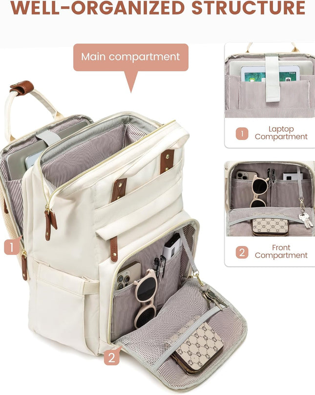 LOVEVOOK Laptop Backpack for Women, 15.6'' Waterproof Nurse Bag Teacher Work Backpack Purse for Women, Travel Computer Backpack for College Office Business Ladies