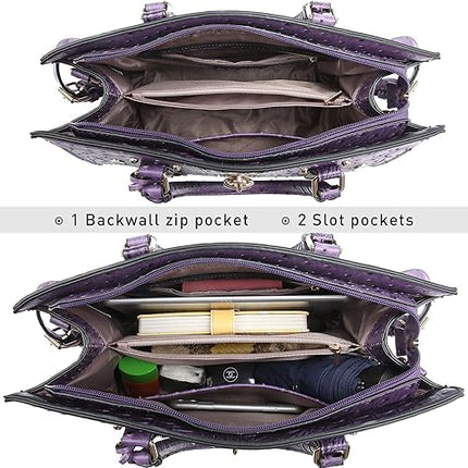 MKP Women Fashion Satchel Handbags and Purses Ladies Top Handle Tote Work Shoulder Bags with Matching Wristlet Wallet