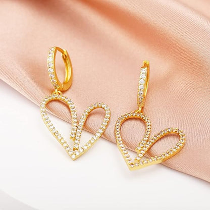 Dainty Gold Huggie Hoop Earrings Dangle Drop 18K Gold Filled Chunky Dangling Earrings Hypoallergenic Earrings with CZ Dainty Earrings for Women