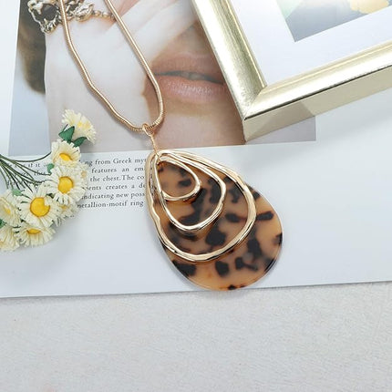 ORAZIO Acrylic Jewelry Set for Women Statement Boho Resin Earrings Necklace Bracelet