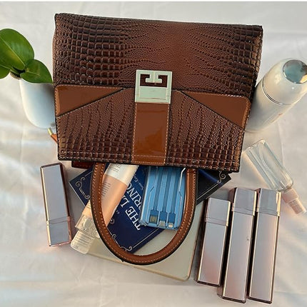 PHEVOS Ladies Satchel Purse Wallet Top Handle Tote Handbags Hobo Shoulder Bags Set 3pcs for women