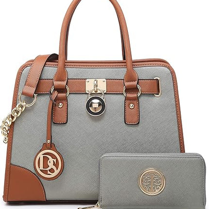 Dasein Women Handbags Top Handle Satchel Purse Shoulder Bag Hobo Bag Work Bag Set 2pcs