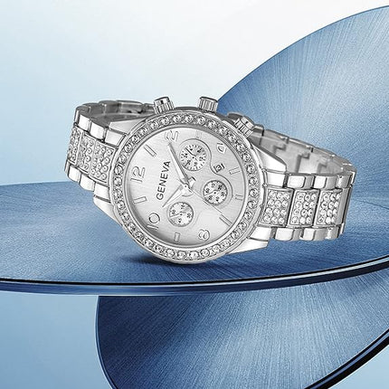 Unisex Diamond Watches Luxury Men and Women Calendar Quartz Clock Rose Gold Silver Stainless Steel Watch