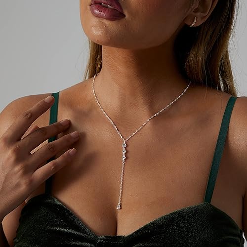 Gold Y Necklace for Women 14K Gold Plated Y-Shaped Drop Necklaces