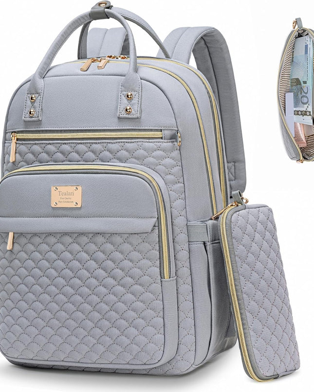 Laptop Backpack for Women,15.6 Inch Laptop Backpack for Work, Water Resistant Travel Backpack ,College Bookbag with Wallet