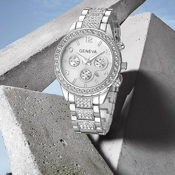 Unisex Diamond Watches Luxury Men and Women Calendar Quartz Clock Rose Gold Silver Stainless Steel Watch