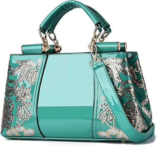 Nevenka Handbags For Women Patent Leather Designer Purse Suitable for Shopping Party Daily Use