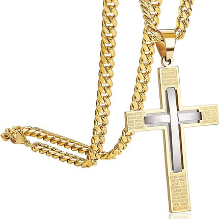 ToBeTrendy Gold Chain for Men, Stainless Steel, with Pendant, 6mm, Gift for Boyfriend, Come with Box