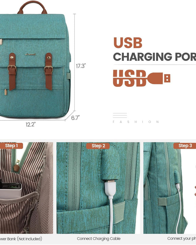 LOVEVOOK Travel Laptop Backpack Purse for Women Fashion Vintage Computer Backpack 15.6 Inch Large Teacher Nurse Backpack Casual Daypack for Business Work College