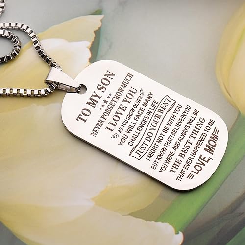 Inspiration Necklace Gifts for Daughter Son Christmas Birthday Gifts I Love You Heart Pendant Jewelry Necklace from Mom Dad