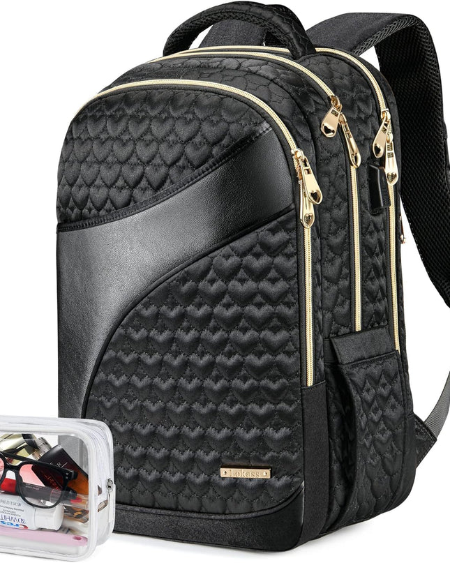 15.6'' Laptop Backpack for Men & Women, Birthday Gifts College Backpack with USB Charging Port, Carry on Backpack for Airplanes