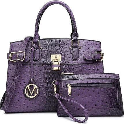 MKP Women Fashion Satchel Handbags and Purses Ladies Top Handle Tote Work Shoulder Bags with Matching Wristlet Wallet