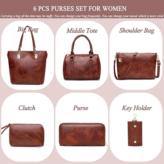 2E-youth Designer Purses and Handbags for Women Satchel Shoulder Bag Tote Top Handle Bag