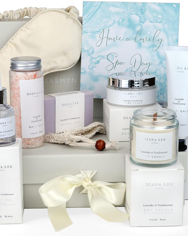 Jasmyn & Greene Luxury Bath Gift Set for Women - 10 Relaxing Bath Spa Gifts for Women with Lavender Self Care Gifts for Mom, Home Spa Gift Baskets for Women, Birthday Gifts for Women