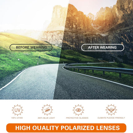 suoso Sports Polarized Sunglasses for Men: UV400 Protection Sun Glasses Wrap Around Goggles for Fishing Driving TR90