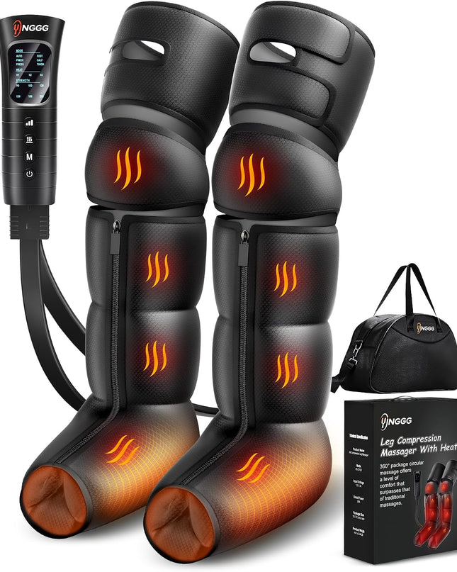 Leg Massager with Heat, Compression Boots for Circulation and Pain Relief