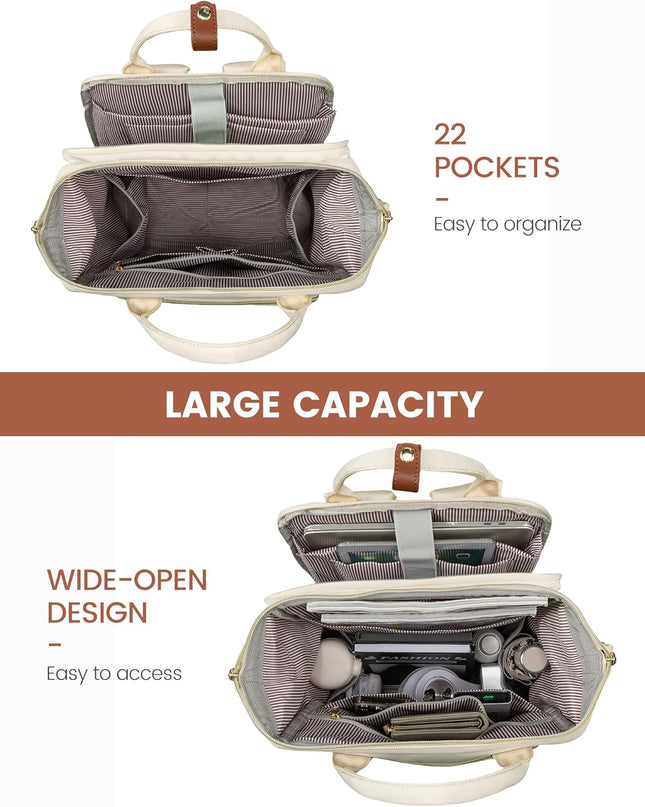 LOVEVOOK Laptop Backpack for Women, 15.6'' Waterproof Nurse Bag Teacher Work Backpack Purse for Women, Travel Computer Backpack for College Office Business Ladies