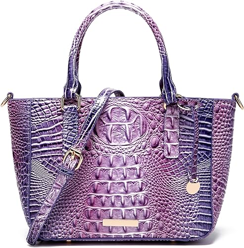 Ladies Tote Leather Bags for Women Crocodile Embossed Zipper Satchel Purse Elegant Compartments Crossbody Work