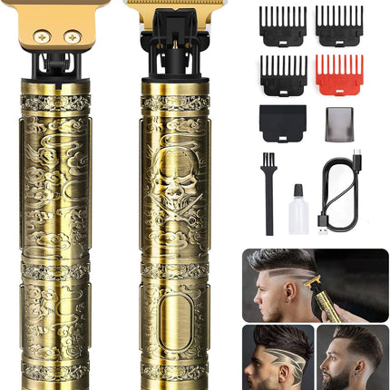 YOGINGO Professional Hair Trimmer for Men, Cordless Rechargeable Beard Trimmer Hair Clippers for Men, Metal Body Cutting Grooming Kit, Beard Shaver Barbershop, Bronze