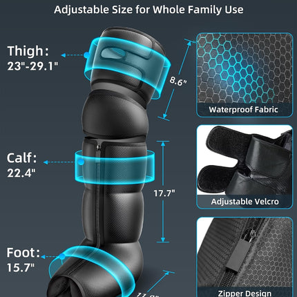 Leg Massager with Heat, Compression Boots for Circulation and Pain Relief