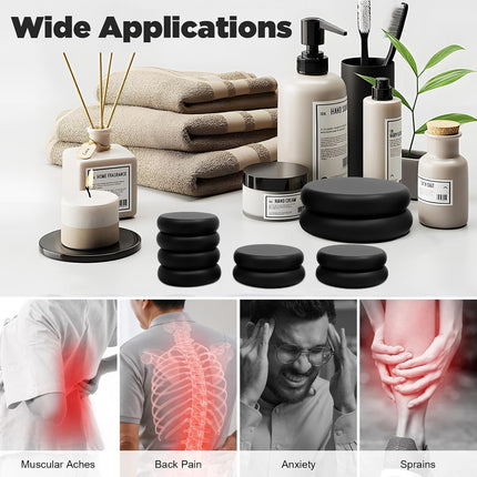 16Pcs Basalt Hot Stones Set Hot Rocks Massage Stones Kit with Heater Box for Body Massage (Include Hot Stone)