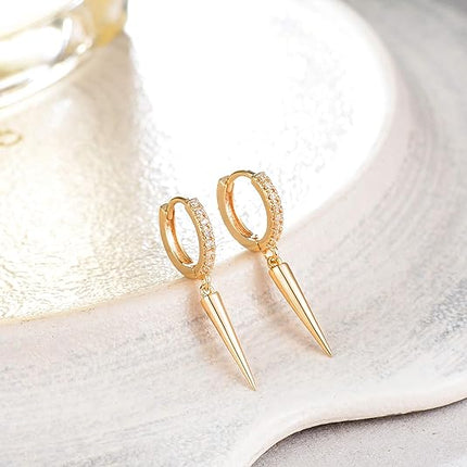 VACRONA Gold Cuff Earrings Huggie Earrings for Women 14k Gold Plated Small Huggie Hoop Earrings