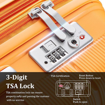 4-Piece Hardshell Luggage Set with TSA Locks, Expandable Suitcases and Silent Spinner Wheels - Vibrant Colors for Easy Identification (14/20/24/28 Inch) - Family Travel Suitcase Sets