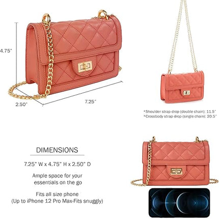SG SUGU Small Quilted Crossbody Bag, Trendy Designer Mini Shoulder Bag, Phone Wallet Purse for Women