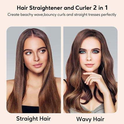 Flat Iron Hair Straightener by Terviiix - Ceramic & Tourmaline for Smooth, One-Swipe Results, Salon-Grade Wide 1-3/4 Inch Straightening Iron Gently Straightens Thick, Curly, Black & Natural Hair