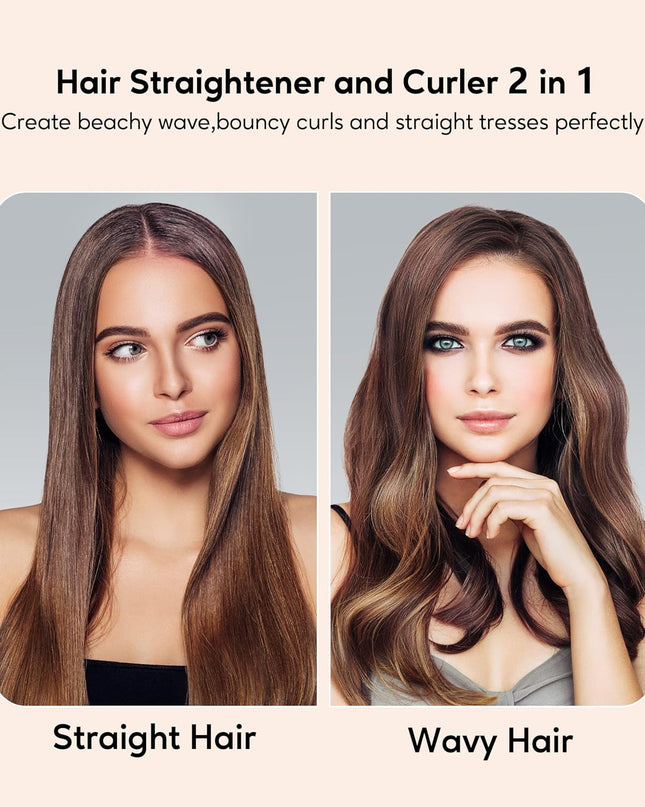 Flat Iron Hair Straightener by Terviiix - Ceramic & Tourmaline for Smooth, One-Swipe Results, Salon-Grade Wide 1-3/4 Inch Straightening Iron Gently Straightens Thick, Curly, Black & Natural Hair