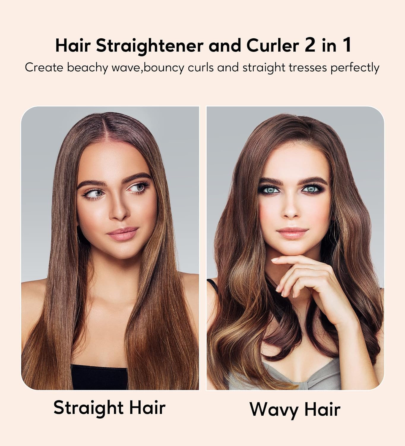 Flat Iron Hair Straightener by Terviiix - Ceramic & Tourmaline for Smooth, One-Swipe Results, Salon-Grade Wide 1-3/4 Inch Straightening Iron Gently Straightens Thick, Curly, Black & Natural Hair