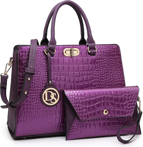 Dasein Women Handbags Purses Ladies Work Purse Satchel Tote Top Handle Shoulder Bags with Matching Clutch