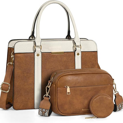 RAINSMORE Purses and Handbags for Women Shoulder Tote Purse and Wallet Set Satchel Bag Crossbody Top Handle Handbag Set 3pcs