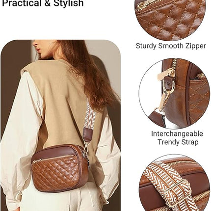 BAVERGE Purses for Women 3PCS, Large PU Leather Handbag Set Hobo Tote with Ladies Crossbody Shoulder Bag Wallet Guitar Strap