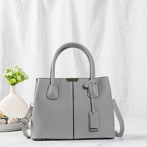 Covelin Women's Top-handle Cross Body Handbag Middle Size Purse Durable Leather Tote Bag