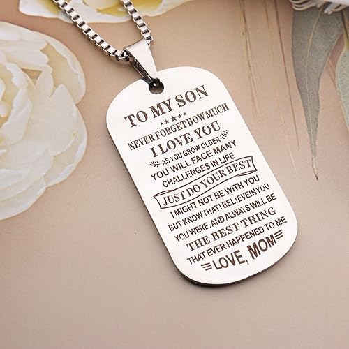 Inspiration Necklace Gifts for Daughter Son Christmas Birthday Gifts I Love You Heart Pendant Jewelry Necklace from Mom Dad