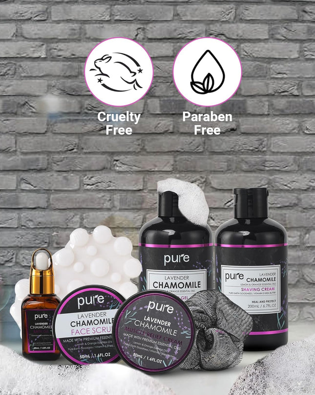 Lavender Bath Spa Gift Set for Men and Couples! Best Spa Set for Him Christmas Gift for Men (8 PC)