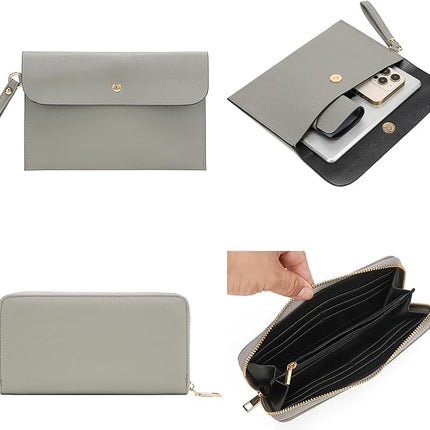 Soperwillton Handbag for Women Wallet Tote Bag Shoulder Bags Top Handle Satchel 5pcs Purse Set