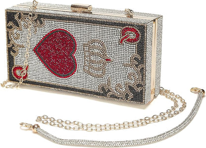 pearl&she Diamond Women Evening Handbags Purse Minaudiere Clutch Bag,Stack of Cash Dollars Crystal Clutch Purses