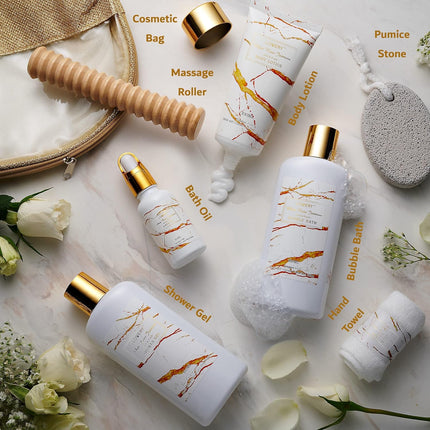 Christmas Spa Gifts for Women, Relaxation Gifts for Her, Bath and Body Gift Set, White Rose Jasmin Spa Kit Self Care Gifts for Women & Men, Thank You, Birthday Personalized Gifts for Mom Best Friend