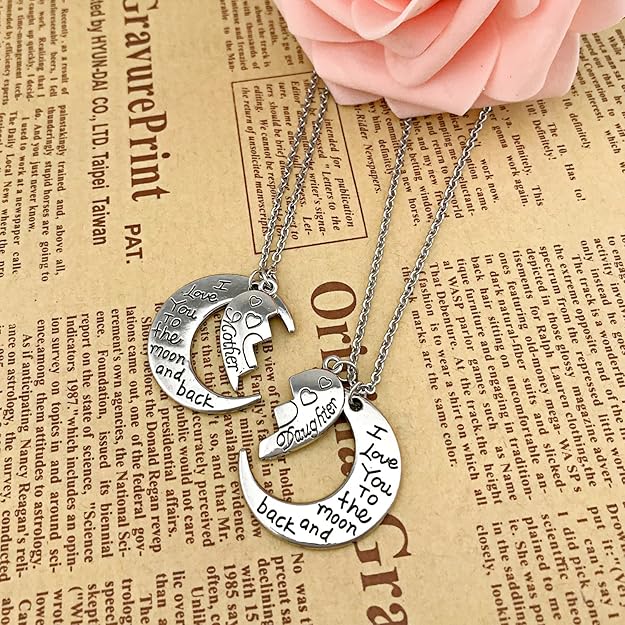 YOUFENG Gifts for Mom I Love You to the Moon and Back Mother Daughter Women Necklaces Pendant Mothers Day Gifts