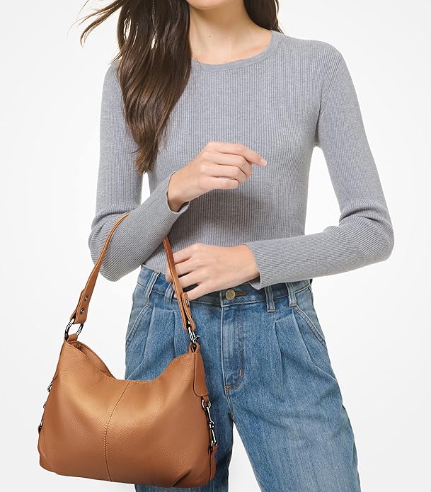 YALUXE Genuine Leather Shoulder Bags Stylish Hobo Handbags Purses Crossbody Bags for Women